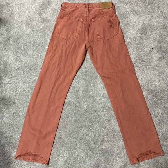 90’s Baggy Aeropostale Rust Orange Distressed Straight Jeans, Women’s 4R - Picture 9 of 12